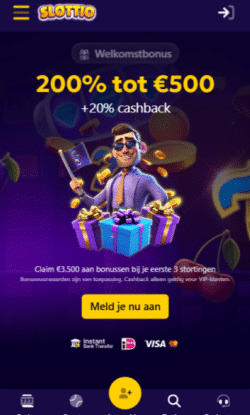 Klik op de sign up knop om een n